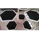 Greenhouse Black Tempered Glass Tabletop , Tempered Plate Glass Hexagon