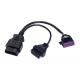 OBD2 OBDII Male to Volkswagen OBD2 Female and Normal OBD2 Female Y Cable