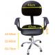 Lab Accessories Antistatic PU Leather Gaslift Stool Laboratory Movable ESD Chair with Backrest and Armrest