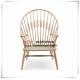 Hotel Lobby Lounge Seating chair by white Ash wood and natural Rope cushion