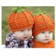 Pumpkin baby hat cap 2pcs rare cotton  Baby Photography Prop  Crochet Hats