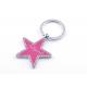Star Engraved Metal Keychains Engraved Metal Keyrings With Small Diamond