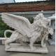 Natural Stone Garden Winged Lions Marble Lion Sculpture Statues Life Size Decoration Outdoor