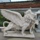 Natural Stone Garden Winged Lions Marble Lion Sculpture Statues Life Size Decoration Outdoor