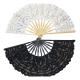 Double Sided Handmade Bamboo Fan 21cm 27cm Lace Folding Fan For Wedding Favor
