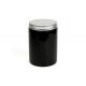 250ml Black PET Bottles Paper Sticker / Silk Printing With Aluminium Screw Cap