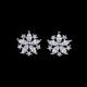 Flower Design Snowflake Earrings Studs AAA Zircon Simple And Brilliant Pure Silver
