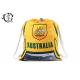 Australia Soccer Rucksack Printed Drawstring Backpack Gym With Cotton Ropes