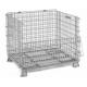 Medium Duty 600lbs Collapsible Wire Container With Half Drop Gate Cold Galvanized Surface