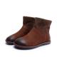 S233 Warm thick velvet frosted leather handmade boots fashion all-match women's shoes handmade cotton boots
