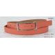 3.15cm Orange PU Womens Fashion Belts With Rectangle Nickel Buckle / Flat Belt Tip