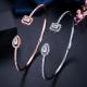 New Trendy Cubic Zirconia  Bracelets Bang Jewelry Silver Color Leaf Charm CZ Crystal Female Bracelets Bangles for Women