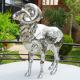 Small Sheep Garden Statue , Outdoor Metal Sheep Sculpture With Surface Electrolysis