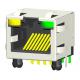 HULYN Very low profile, Shielded RJ45 Modular Jack, Through Hole Type, 1x1,with LEDs，