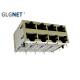 Magnetic RJ45 Connector 2 x 4 Stacked RJ45 Modular Jack 1000 Base T with POE Function