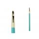Gold Aluminum Ferrule Fiber Lip Synthetic Makeup Brushes With Blue Wooden