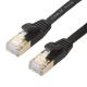 Practical Black Cat6 Flat Ethernet Cable With Gold Shielded Snagless Rj45 Connectors