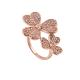 2013 NEW 925 Sterling Silver Jewellery  - Silver Clover Ring With Rose Gold Color