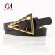 Exquisite Ladies Leather Belt  Zinc Alloy Triangle Pin Buckle