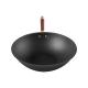 Uncoated Wok 32cm Cast Iron Frying Pan Rose Gold Non Stick Less Smoke