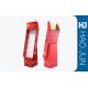 OEM/ODM Eco-Friendly Cardboard Display Stands In Red With Long Hooks For Promotion