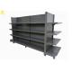 2 Bars Layer Supermarket Display Racks , Plain Middle Back Panel Metal Retail