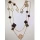 16 Motifs 18k Van Cleef And Arpels Magic Alhambra Long Necklace White Gray Mother Of Pearl Onyx