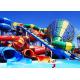 Outdoor Sprial Commercial Water Slides Exciting Combination For Water Park
