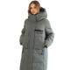 FODARLLOY Women's 2022 winter new women's drawstring solid color zipper leather warm cotton-padded jacket for women