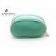 Light Green Color Leather Make Up Bag , Zip Around Cosmetic Bag For Ladies