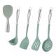 5Pcs Non-stick Kitchen Utensil Silicone Cooking Utensil Set Silicone Cookware Kitchen Tools Gift with Stainless Handle