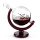 Borosilicate Etched Glass Decanter , Globe Whiskey Decanter With Wine Glass Cup Gift Set