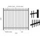 Interpon polyester caoted steel garrison fencing panels dimension 1800mm height x 2400mm width rails 2 xRHS 40mm x 1.6mm