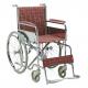 Solid Castor Armrest Lightweight Portable Wheelchair For Hospital Use Red Cloth Seat 75kg