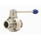 316L Tri Clamp Double Flanged Butterfly Valve Stainless Steel 304
