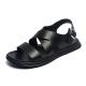 Summer Cow Leather Upper Black Genuine Leather Sandals