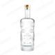 700ml 500ml Round Glass Vodka Bottle with Thick Sole and Customizable Embossed Design