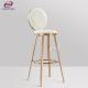 280kg Stainless Steel PU Leather Counter Stools Chair Round Back For Kitchen