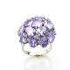 White Gold Plated Sterling Silver with Purple Cubic Zircon Ring (FR0525)