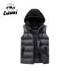 Men Sleeveless Bubble Hooded Padded Warm Utility Puffer Vest Men Hoodie Vest Waistcoat Mens Gilet