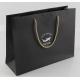 Black Color Printed Kraft Paper Bags High Elasticity With Nylon Rope Handle