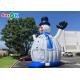 Backyard White Inflatable Snowman Bounce House For Children
