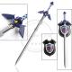 Bule Metal Zelda Hylian Master Sword And Shield Set Video Game Prop Style