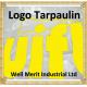 White Color Logo Printed Relief Tarpaulin Outdoor Sheet Tarps with Logo
