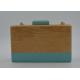 Elegant Rectangle Shape Wooden Clutch Purse , Acrylic Evening Box Clutch Bag