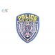 Various Shape Police Embroidered Patch Iron On Backing Twill Material