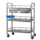 Three Layers Medical Instrument Surgical Trolley Stainless Steel With Drawers
