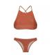 Racerback Crop Top Bikini In Copper Lurex - Radiante Canela Cropped