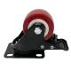 Polyurethane Tread Red Light Duty Caster Wheels with brake Double Bearing 40MM