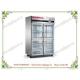 OP-915 OPPOL Brand Four Glass Doors Upright Display Refrigerator with Four Wheels